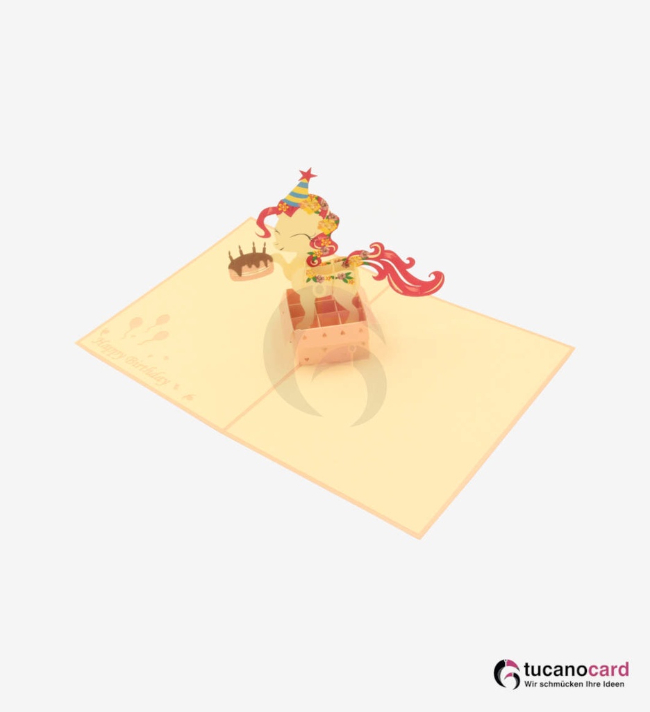 Rosa Einhorn in Box - Rosa - 15 x 20 cm