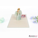 Engel - Kartenfarbe Grün - 15 x 20 cm