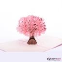 Wunderschöner Kirschbaum - Kartenfarbe Rosa - 15 x 20 cm