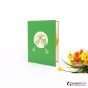 Champagner mit Sektglas - Kartenfarbe Grün - 15 x 20 cm