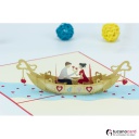 Liebesgondel - Kartenfarbe Rot - 15 x 20 cm