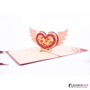 Beflügeltes Herz - Kartenfarbe Rot - 12 x 17 cm