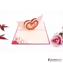 Beflügeltes Herz - Kartenfarbe Rot - 12 x 17 cm