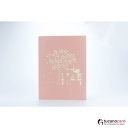 Pärchen beim Date unter Kirschbaum - Kartenfarbe Rosa - 15 x 20 cm