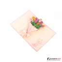 Tulpen Strauß - Kartenfarbe Rosa - 15 x 20 cm