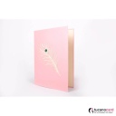 Bunter Pfau - Kartenfarbe Rosa - 15 x 20 cm