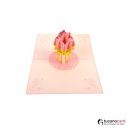Erdbeer Cupcake - Kartenfarbe Rosa - 12 x 17 cm